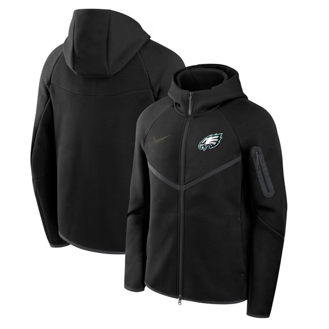 Men's Black Philadelphia Eagles Tech Fleece Full-Zip Windrunner Hoodie